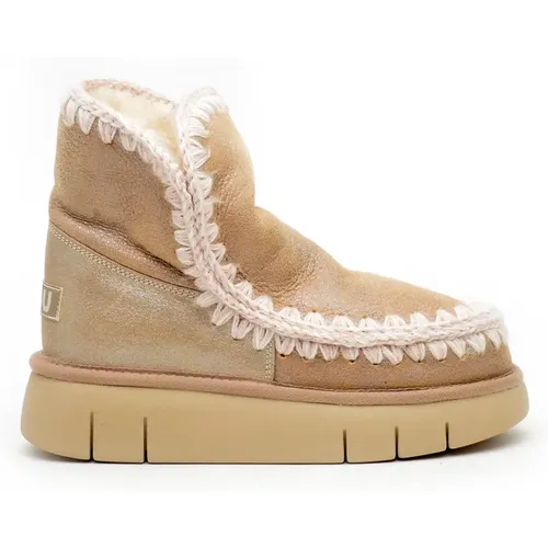 Shearling und Leder Stiefelette Mou - Mou - Modalova