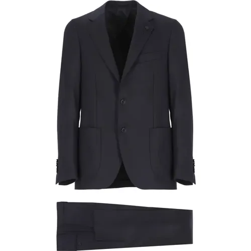 Single Breasted Suits, male, , Size: XL Wool Two-Piece Suit Set - Lardini - Modalova