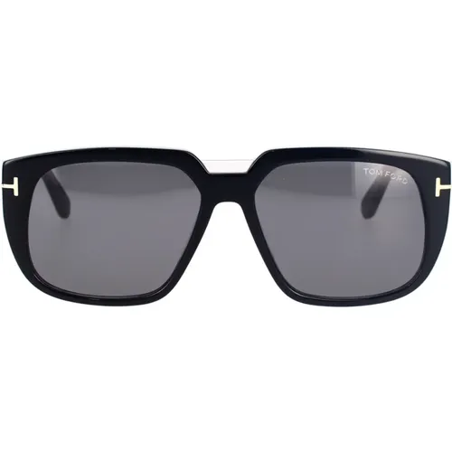 Sunglasses, unisex, , Size: 56 MM Square Sunglasses with Grey Smoke Lenses - Tom Ford - Modalova