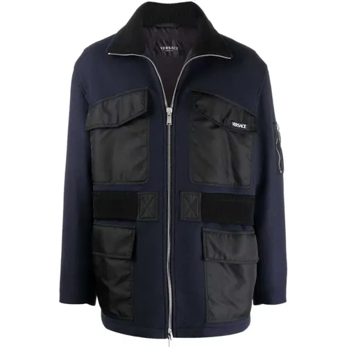 Panelled Zipped Jacket , male, Sizes: XL, L - Versace - Modalova