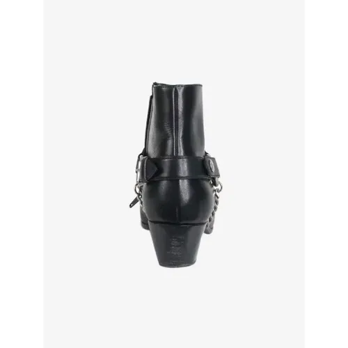 Pre-owned Leather boots , female, Sizes: 5 1/2 UK - Yves Saint Laurent Vintage - Modalova