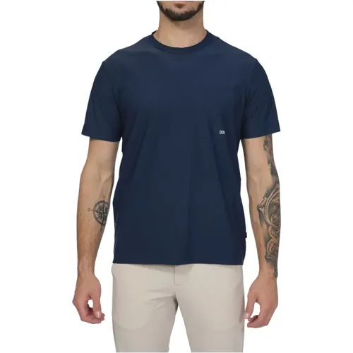 Herren Blaues Technisches T-Shirt mit Tasche , Herren, Größe: M - Duno - Modalova