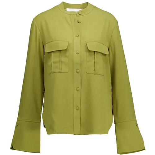 Grüne Bluse mit Langen Ärmeln und Rundhalsausschnitt , Damen, Größe: S - Silvian Heach - Modalova