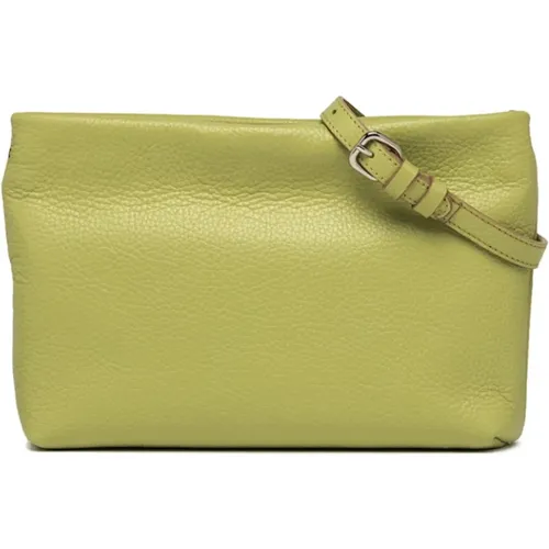 Hammered Leather Clutch Bag with Detachable Chain , female, Sizes: ONE SIZE - Gianni Chiarini - Modalova