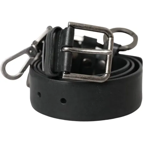 Leather Metal Buckle Belt , male, Sizes: 90 CM - Dolce & Gabbana - Modalova