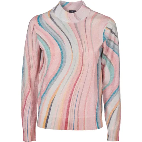 Striped Wool Sweater Mock Neck Regular Fit , female, Sizes: L - Paul Smith - Modalova