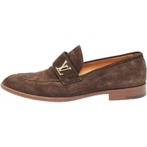 Pre-owned Flats, male, , Size: 10 US Pre-owned Suede flats - Louis Vuitton Vintage - Modalova