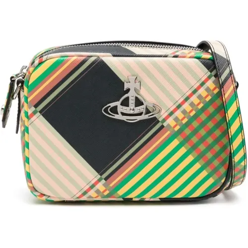 Textured Multicolour Combat Tartan Shoulder Bag , female, Sizes: ONE SIZE - Vivienne Westwood - Modalova