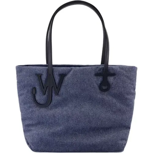 Tote Bags, female, , Size: ONE SIZE Anchor Shopper Bag - Suede Leather - JW Anderson - Modalova