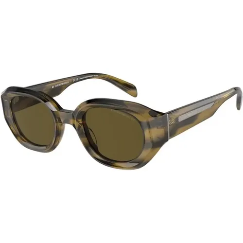 Grüner Rahmen Braune Linse Sonnenbrille - Emporio Armani - Modalova