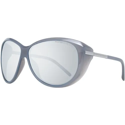 Sunglasses, female, , Size: ONE SIZE Grey Mirrored Round Sunglasses for Women - Porsche Design - Modalova