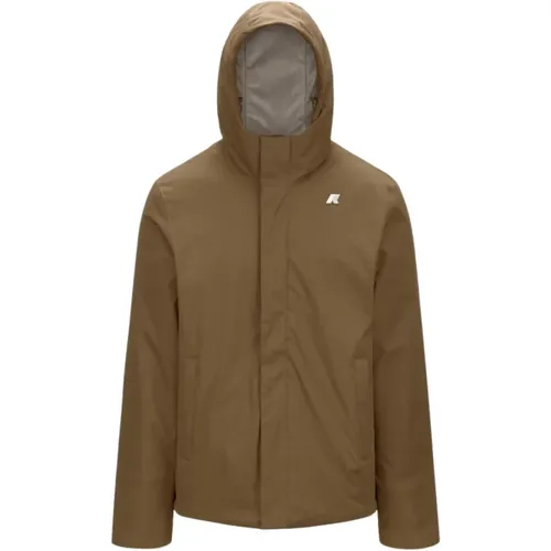 Braun Beige Jacke , Herren, Größe: S - K-way - Modalova