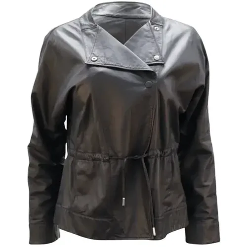 Pre-owned Jackets, female, , Size: S Pre-owned Leather outerwear - Armani Pre-owned - Modalova