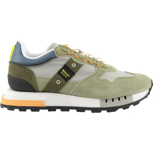 Sneakers, male, , Size: 11 US Light Green-Grey - Blauer - Modalova