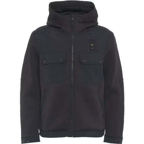 Schwarzer Zip-Through Sweatshirt Aw24 , Herren, Größe: 2XL - Blauer - Modalova