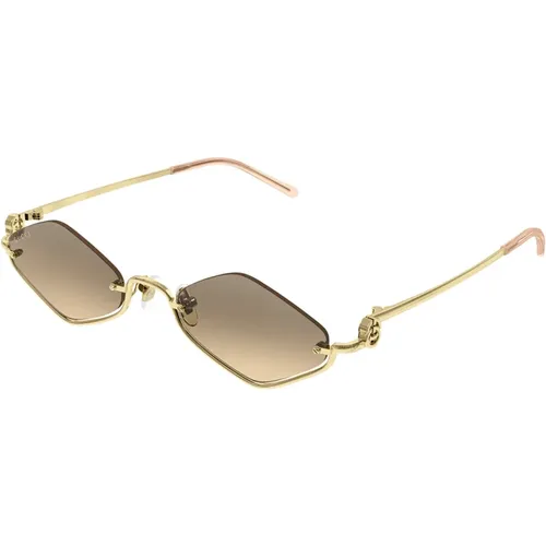 Sunglasses, unisex, , Size: 53 MM Semi Rimless Metal Sunglasses Gg1604S - Gucci - Modalova