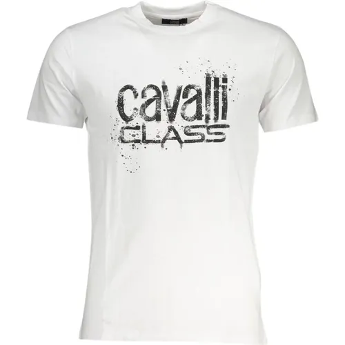 Print Logo Short Sleeve Cotton T-Shirt , male, Sizes: L, 2XL, XL - Cavalli Class - Modalova