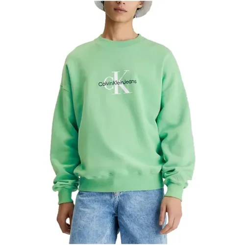 Oversized Monologo Sweatshirt mit Rundhalsausschnitt - Calvin Klein - Modalova