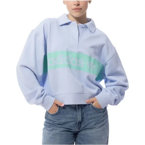 Kragen Sweatshirt , Damen, Größe: S - Adidas - Modalova
