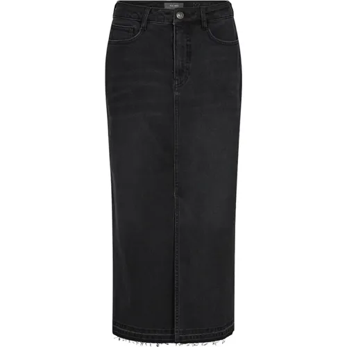 Denim Skirt with Raw Edge , female, Sizes: W24 - MOS MOSH - Modalova