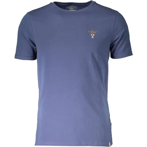 Wendbares T-Shirt Blau Kurzarm , Herren, Größe: L - aeronautica militare - Modalova