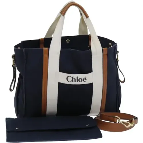 Pre-owned Tote Bags, female, , Size: ONE SIZE Pre-owned Canvas handbags - Chloé Pre-owned - Modalova