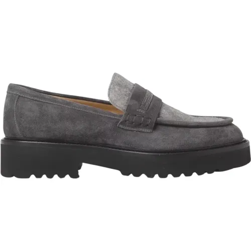 Leather and suede moccasin shoe , female, Sizes: 6 UK, 3 UK, 4 UK, 5 UK - Doucal's - Modalova