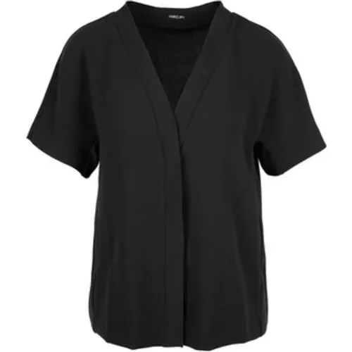 Flowing blouse made of stretch material , female, Sizes: M, L, 2XL, 3XL - Marc Cain - Modalova