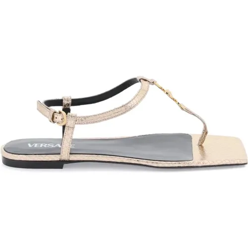 Medusa '95 Thong Sandals with Crystals , female, Sizes: 4 UK, 3 UK - Versace - Modalova