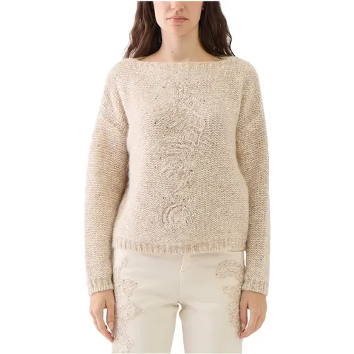 Alpaka Pailletten Pullover , Damen, Größe: S - Ermanno Scervino - Modalova