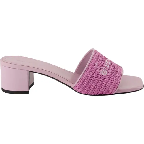 Heeled Mules, female, , Size: 7 US Raffia 4G Mules - Givenchy - Modalova