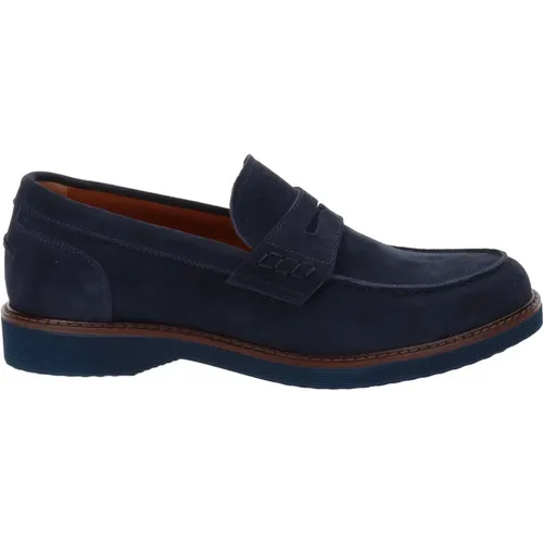 Leather Men's Loafers Slip-On Style , male, Sizes: 6 UK, 7 UK - Nerogiardini - Modalova