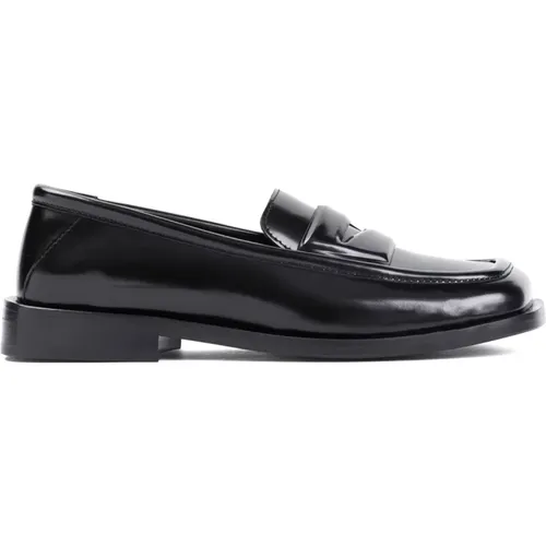 Leather Loafers with Asymmetric Toe , female, Sizes: 7 UK, 6 UK, 5 UK, 4 1/2 UK, 3 UK - The Attico - Modalova