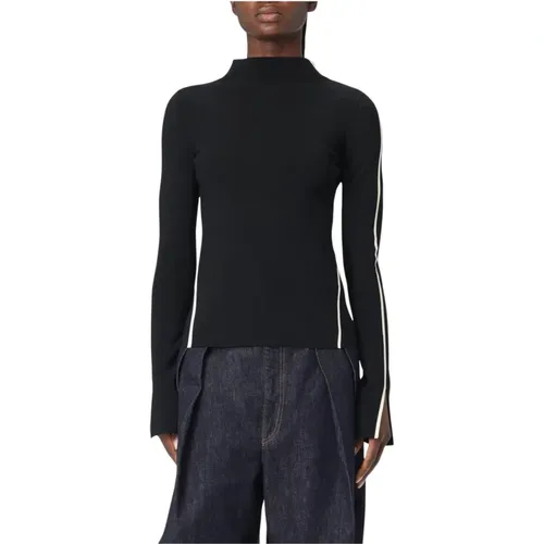 Long Sleeve Tops, female, , Size: XS Ribbed Knit High Neck Top - SPORTMAX - Modalova