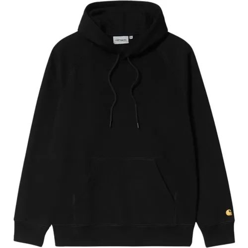 Schwarzer Chase Sweatshirt Kapuzenpullover Baumwolle Logo , Herren, Größe: M - Carhartt WIP - Modalova