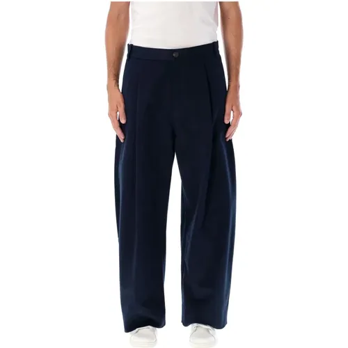 Dunkelblaue Chino Hose , Herren, Größe: L - Studio Nicholson - Modalova