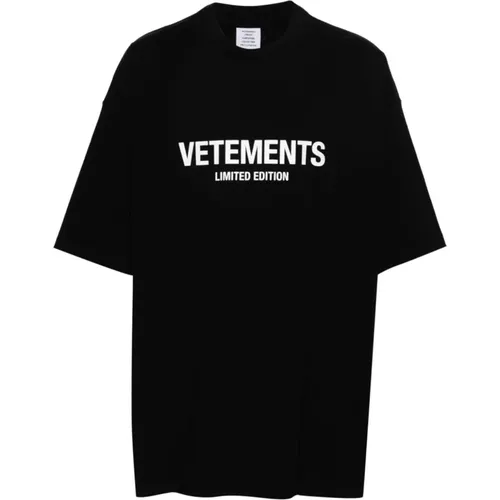 Logo Print T-shirt , male, Sizes: L, M - Vetements - Modalova