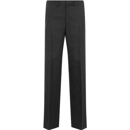 Luxurious Grey Wool Trousers Aw24 , male, Sizes: M, L - Prada - Modalova