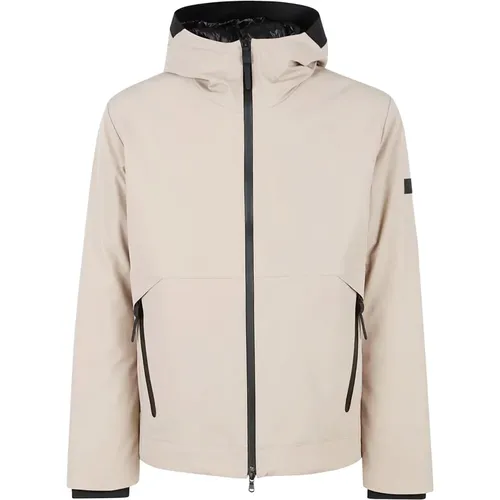 Beiger Kurzer Softshell Mantel mit Kapuze , Herren, Größe: S - Peuterey - Modalova