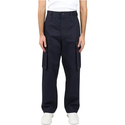 Cargo pants with studs , male, Sizes: L, XL, M - Msgm - Modalova