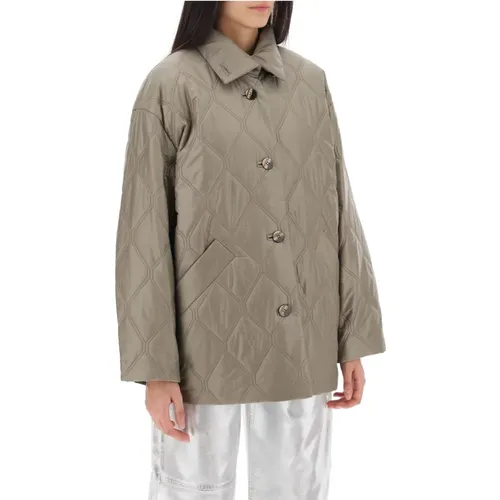 Quilted Oversized Coat , female, Sizes: S - Ganni - Modalova