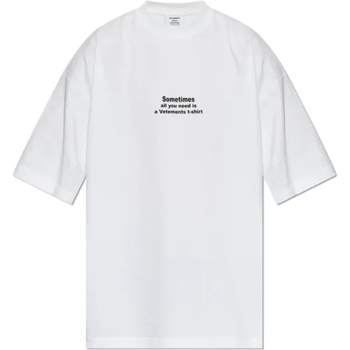 T-Shirt mit Druck , Herren, Größe: L - Vetements - Modalova