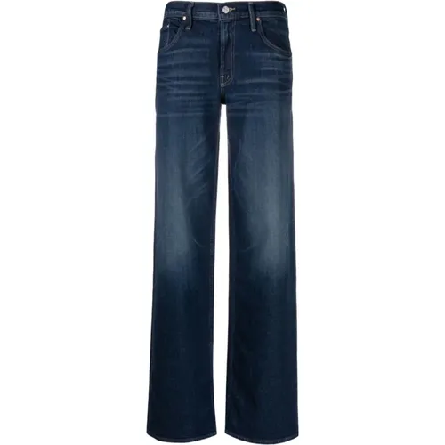 Blaue Jeans für Frauen,Spinner Heel Straight Jeans - Mother - Modalova