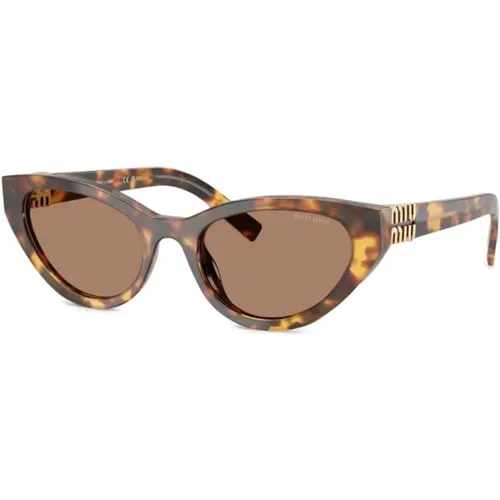 Sunglasses, female, , Size: ONE SIZE Tortoiseshell Cat-Eye Sunglasses - Miu Miu - Modalova