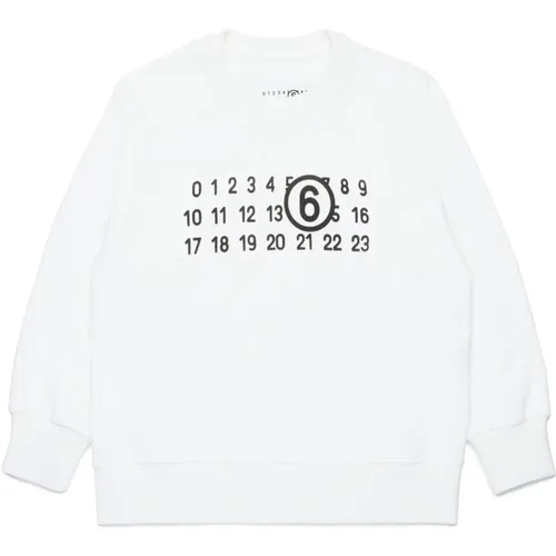Sweatshirt mit numerischem Logo - MM6 Maison Margiela - Modalova