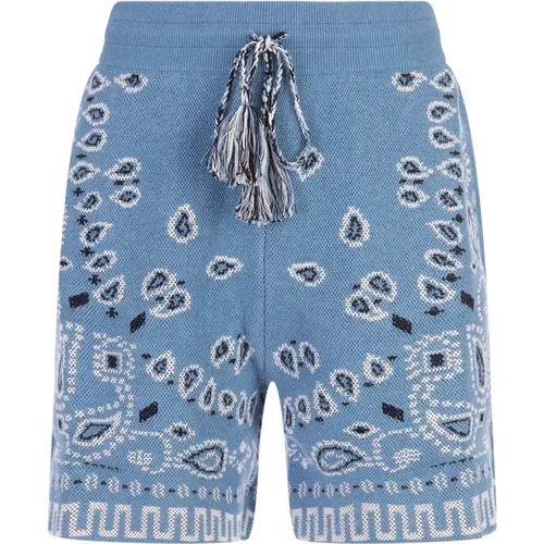 Bandana Pattern Cotton Shorts , male, Sizes: M - Alanui - Modalova