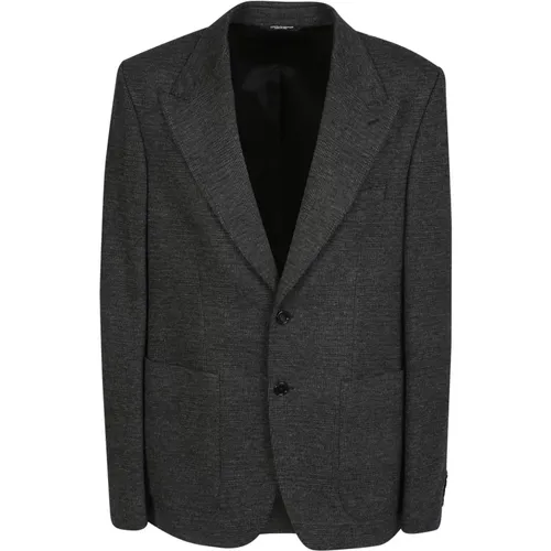 Blazers, male, , Size: L Classic Knit Blazer - Dolce & Gabbana - Modalova