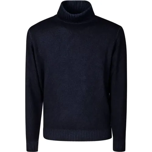 Turtlenecks, male, , Size: M Cashmere Turtleneck Sweater with Ribbed Edges - Filippo De Laurentiis - Modalova