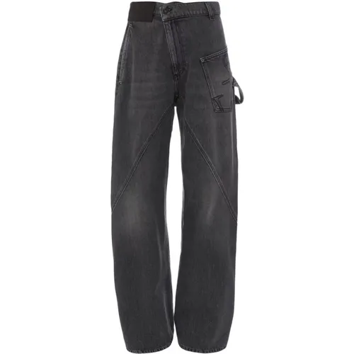 Straight Jeans,Twisted Worker Graue Denim Jeans - JW Anderson - Modalova