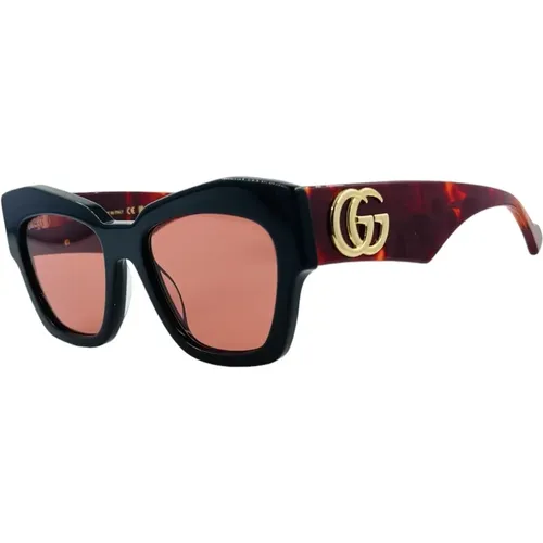Animal Print Sunglasses with Pink Lenses , female, Sizes: ONE SIZE - Gucci - Modalova